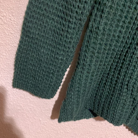 Dark Green Sweater 2XL Stretchy Pull Over Long Sleeve Open Front Cross Over - Picture 9 of 16